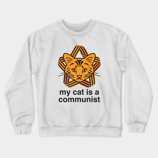 My Cat Is A Communist Ginger Cat Crewneck Sweatshirt by Inogitna Designs